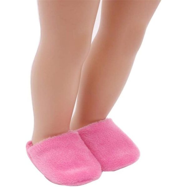 Pantofole Rosa in Peluche per Bambola 46 cm – Calde e Morbide Accessori Scarpe