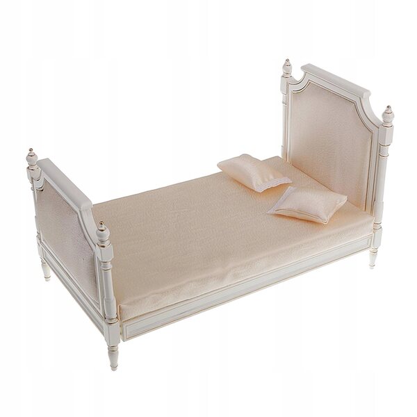 Doppelbett aus Holz für Puppenhaus im Maßstab 1:6, elegantes Mini-Hochbett