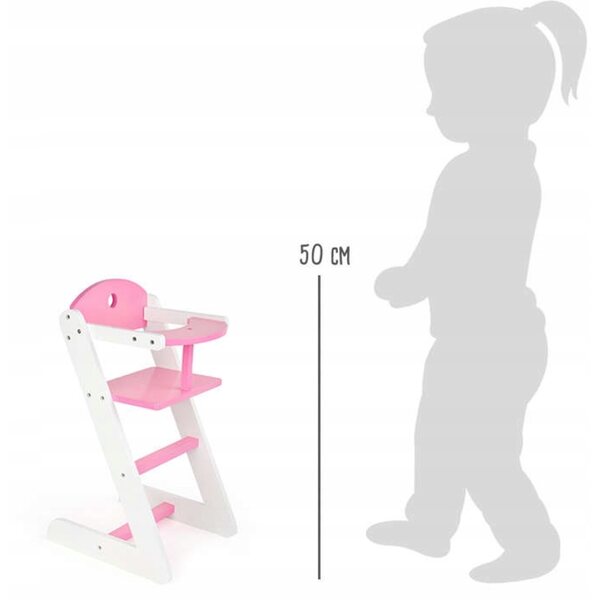 Dondolo per bambole in legno rosa 30x25x50 cm Small Foot 3+ anni