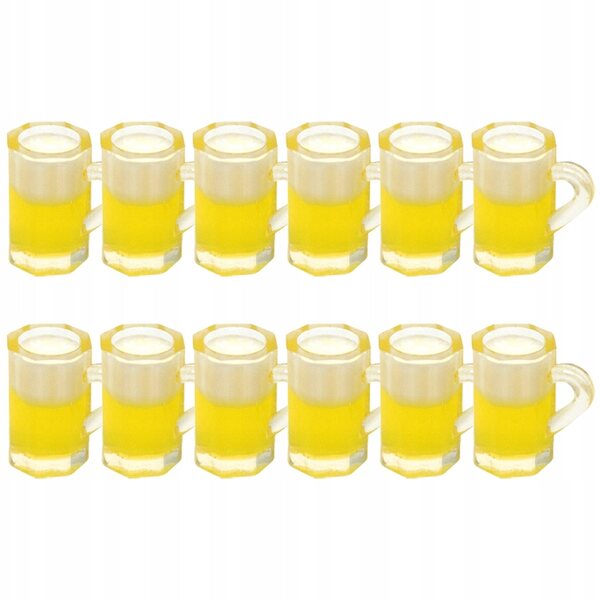 Lot de 12 Mini Mugs en Résine Jaune pour Décoration Maison et DIY 1,5x1,4 cm