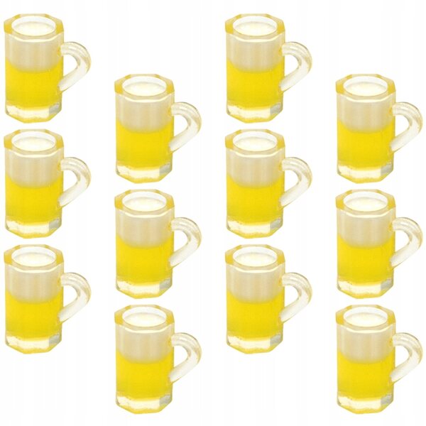 Lot de 12 Mini Mugs en Résine Jaune pour Décoration Maison et DIY 1,5x1,4 cm