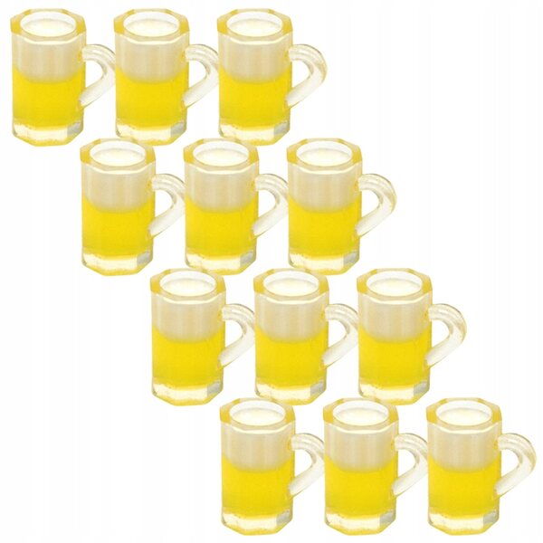 Lot de 12 Mini Mugs en Résine Jaune pour Décoration Maison et DIY 1,5x1,4 cm