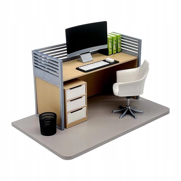 1:12 Mini-Computertisch für Puppenhaus – Dekorationsset C