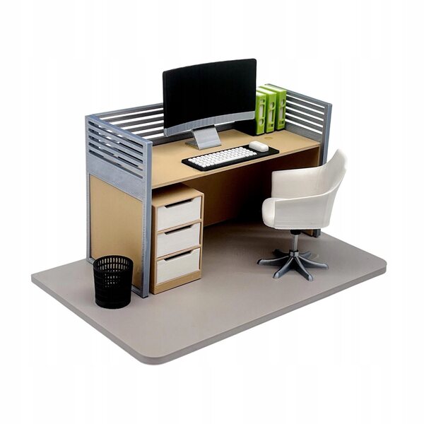 1:12 Mini-Computertisch für Puppenhaus – Dekorationsset C