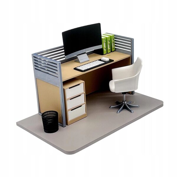 1:12 Mini-Computertisch für Puppenhaus – Dekorationsset C