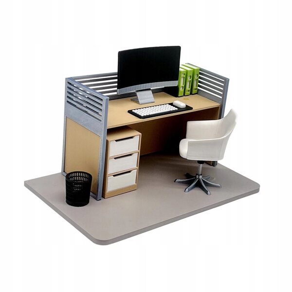 1:12 Mini-Computertisch für Puppenhaus – Dekorationsset C