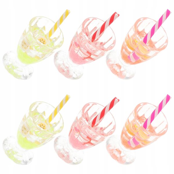Set 6 Miniature Realistiche di Coppe di Gelato per Casa delle Bambole in Resina