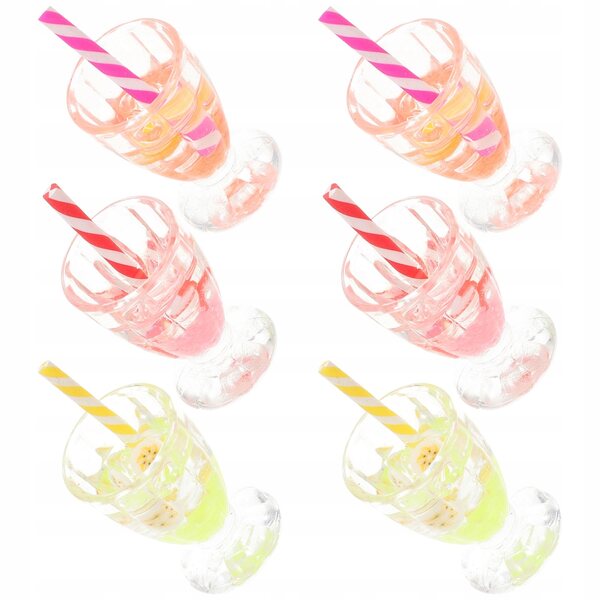 Set 6 Miniature Realistiche di Coppe di Gelato per Casa delle Bambole in Resina