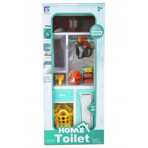 Dromader Home WC-Badezimmermöbel-Set mit Kunststoffschrank und Bügelbrett
