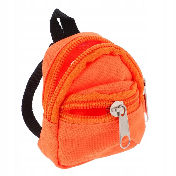 Mini zaino arancione in tessuto per bambole e decorazioni di mini case