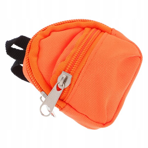 Mini zaino arancione in tessuto per bambole e decorazioni di mini case