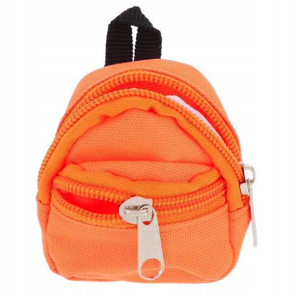 Mini zaino arancione in tessuto per bambole e decorazioni di mini case