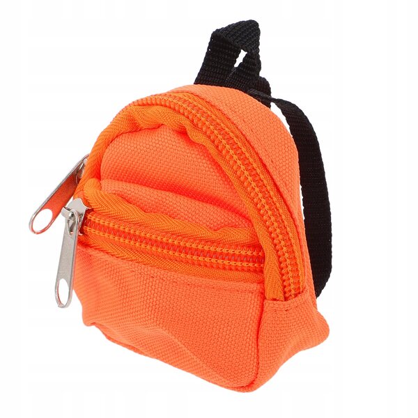 Mini zaino arancione in tessuto per bambole e decorazioni di mini case