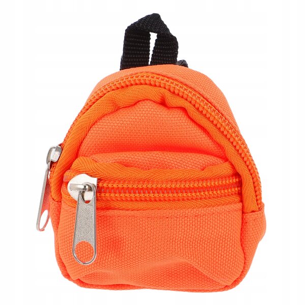Mini zaino arancione in tessuto per bambole e decorazioni di mini case
