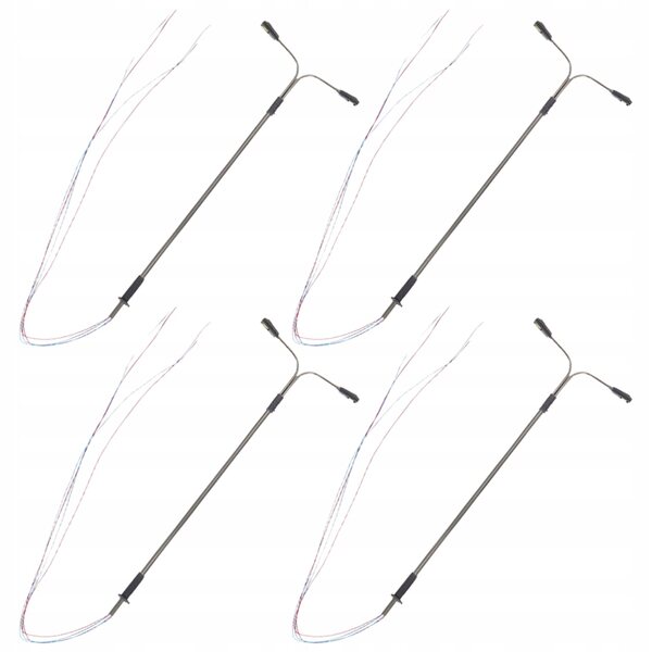Set 4 Mini Lampioni Modellismo in Plastica e Acciaio per Case delle Bambole