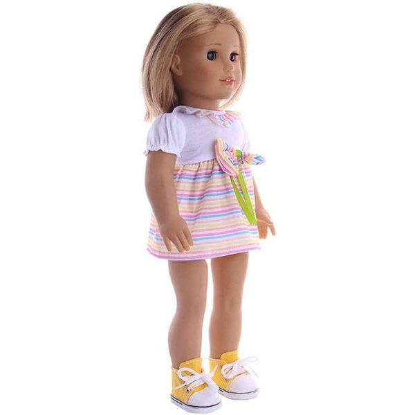 Abito Casual con Fiocco per Bambola Americana 18 pollici - Vestito Modello C