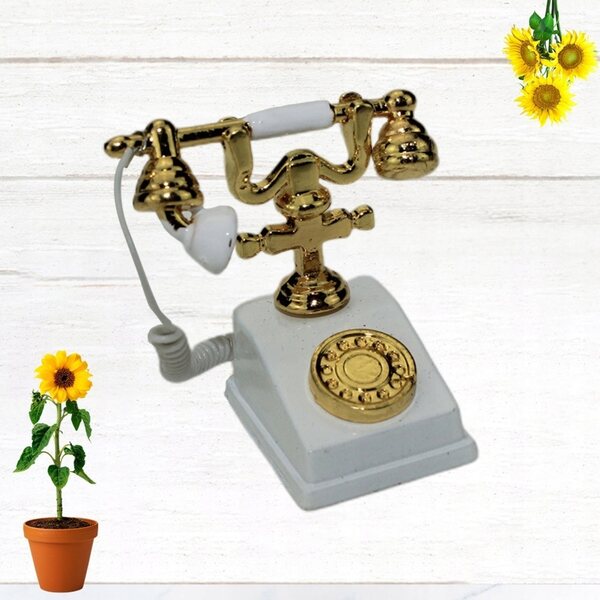 Telefono Vintage Miniatura Rotativo in Metallo per Decorazione Casa e Ufficio