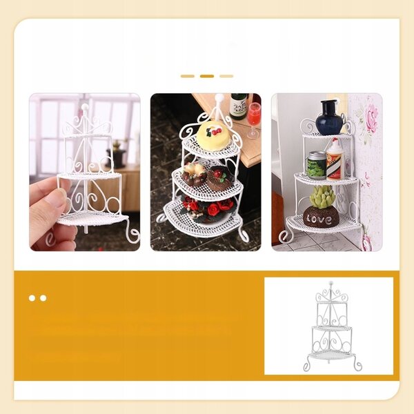 Miniatura bianco metallo armadio per casa delle bambole 1:12