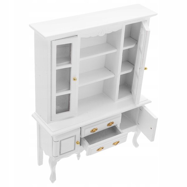 Miniatura Ripiano Biblioteca Bianca in Legno per Casa delle Bambole 1:12