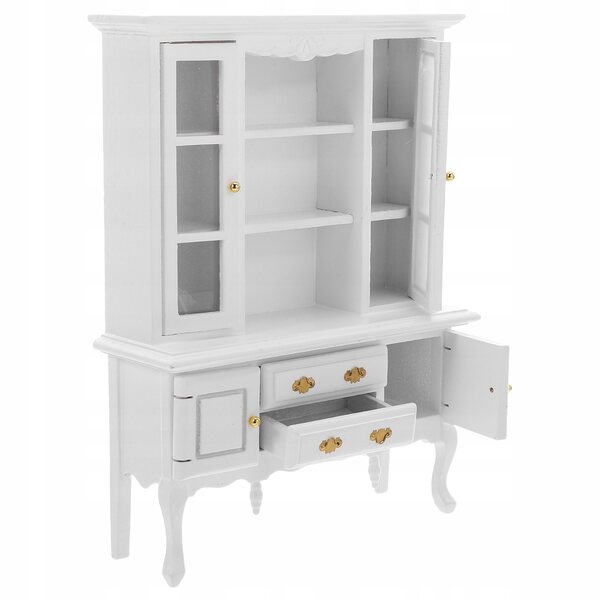 Miniatura Ripiano Biblioteca Bianca in Legno per Casa delle Bambole 1:12