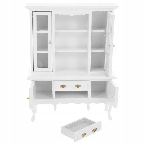 Miniatura Ripiano Biblioteca Bianca in Legno per Casa delle Bambole 1:12