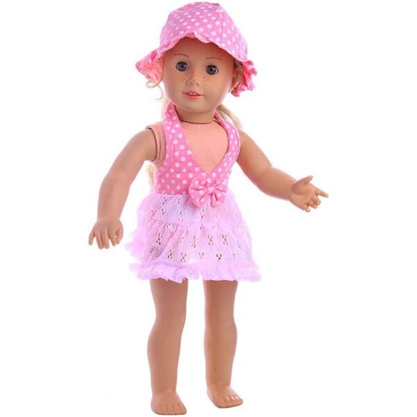 Costume da Bagno e Cappello per Bambola 46 cm - Abbigliamento Estivo Uteruik