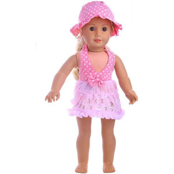 Costume da Bagno e Cappello per Bambola 46 cm - Abbigliamento Estivo Uteruik