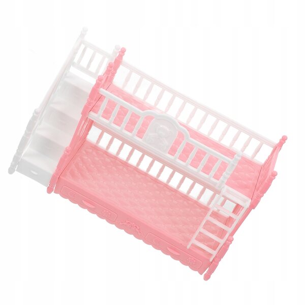 Mini letto a castello per bambole in ABS rosa, mobili per casa in miniatura