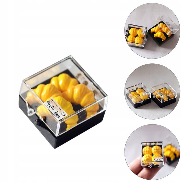 Set 2 Mini Simulazioni Croissant Ananas in Resina Realistica e Colorata