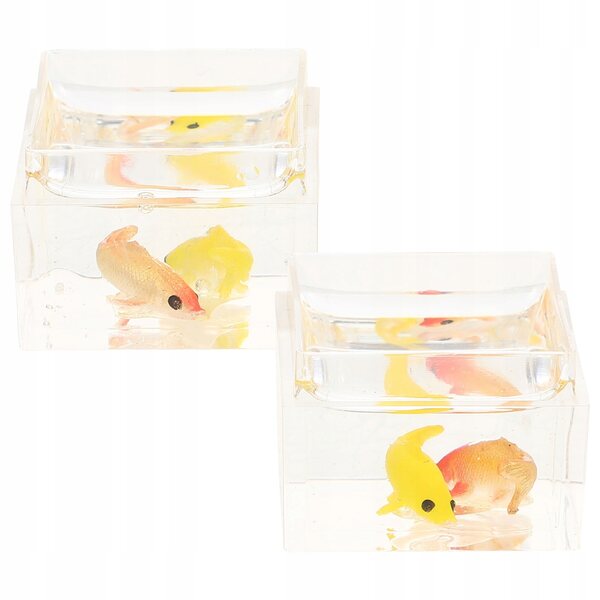 Mini acquario decorativo trasparente in resina - Set 2 pezzi per mini giardino
