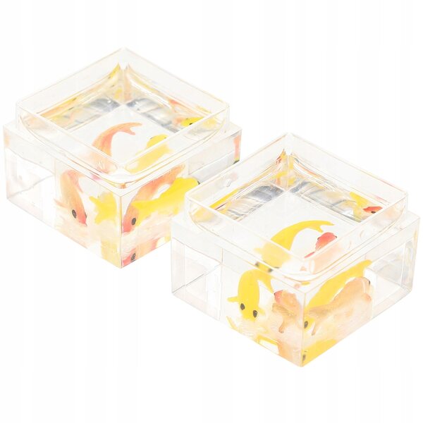 Mini acquario decorativo trasparente in resina - Set 2 pezzi per mini giardino