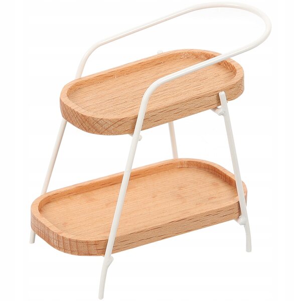 Mini scaffale decorativo bianco in metallo e legno per mini custodia e modellismo