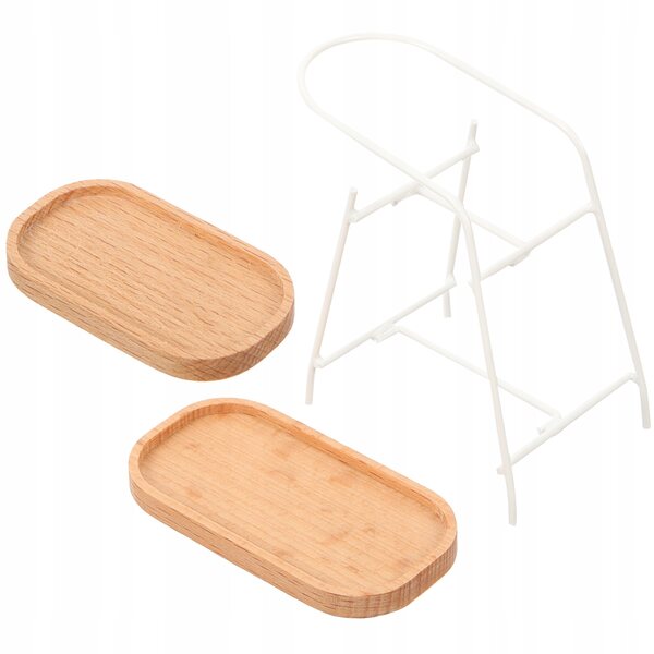 Mini scaffale decorativo bianco in metallo e legno per mini custodia e modellismo