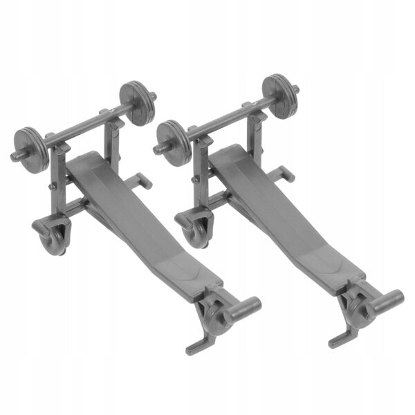 Set Miniature per Casa delle Bambole con Panca e Bilanciere Fitness in Plastica