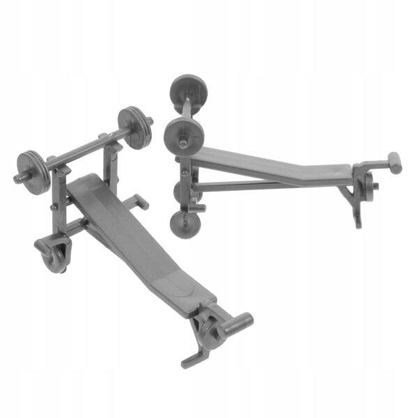 Set Miniature per Casa delle Bambole con Panca e Bilanciere Fitness in Plastica