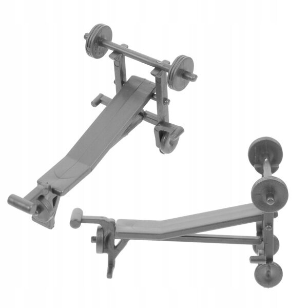 Set Miniature per Casa delle Bambole con Panca e Bilanciere Fitness in Plastica