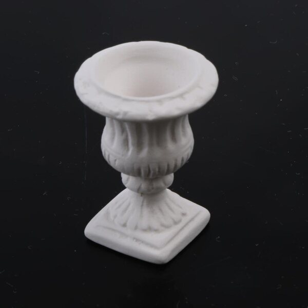 Set 2 Doniczek Bianche in Ceramica Miniature 1/12 per Casa delle Bambole