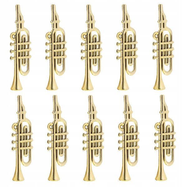 50 goldene Mini-Musikinstrumente für Weihnachtsdekorationen und kreative Projekte