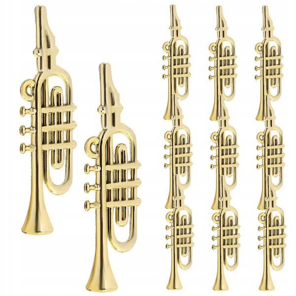 50 goldene Mini-Musikinstrumente für Weihnachtsdekorationen und kreative Projekte