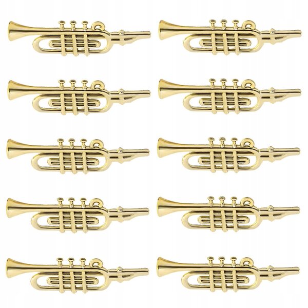 50 goldene Mini-Musikinstrumente für Weihnachtsdekorationen und kreative Projekte