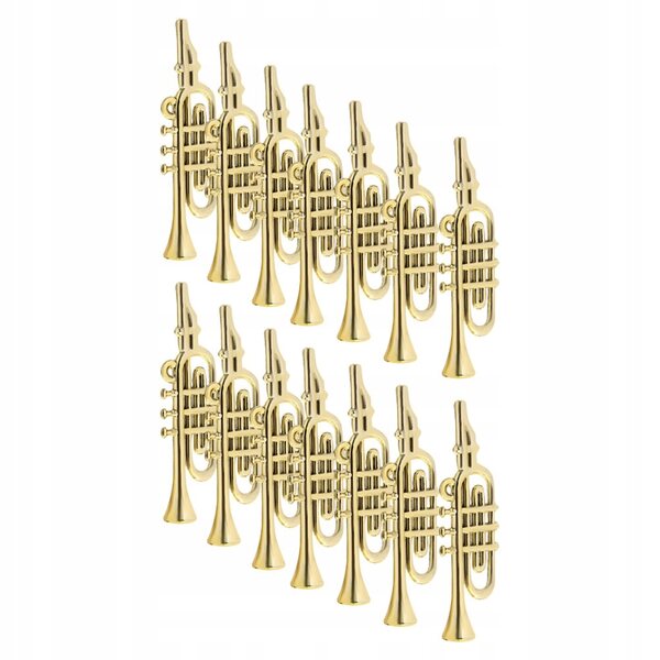 50 goldene Mini-Musikinstrumente für Weihnachtsdekorationen und kreative Projekte