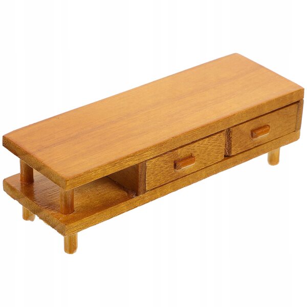 Mini mobile TV in Legno Decorativa per Casa delle Bambole 12x4x3,8 cm