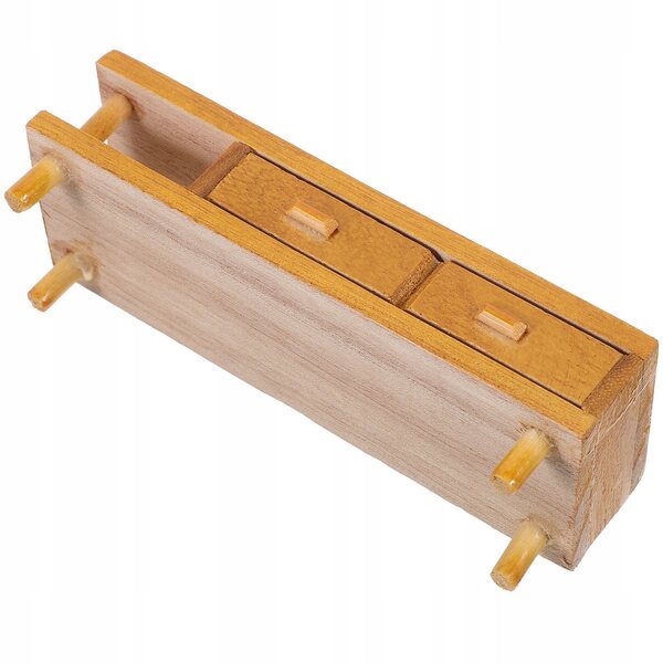 Mini mobile TV in Legno Decorativa per Casa delle Bambole 12x4x3,8 cm