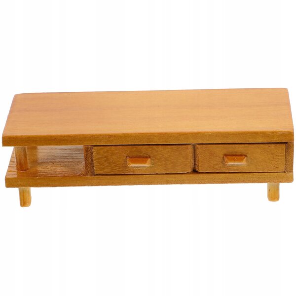 Mini mobile TV in Legno Decorativa per Casa delle Bambole 12x4x3,8 cm