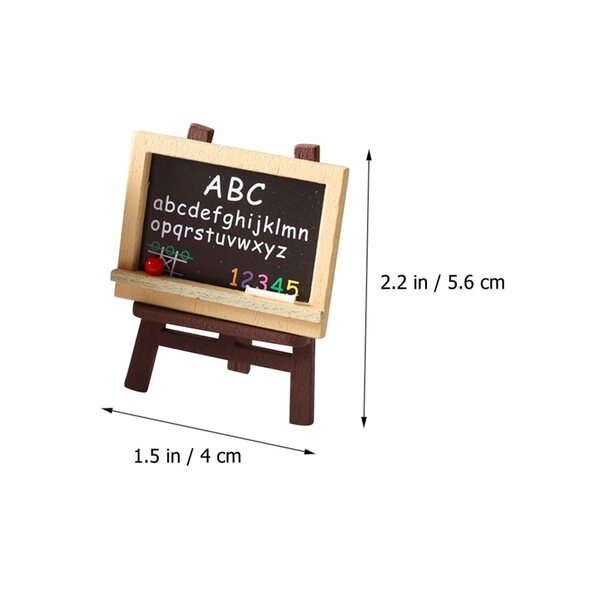Lot de 4 mini sztalugi en bois avec tableau noir décoratif pour décorations et jeux