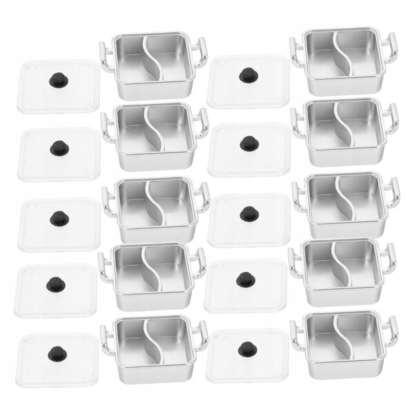 Lot de 10 mini casseroles argentées interactives pour jeux de cuisine pour enfants
