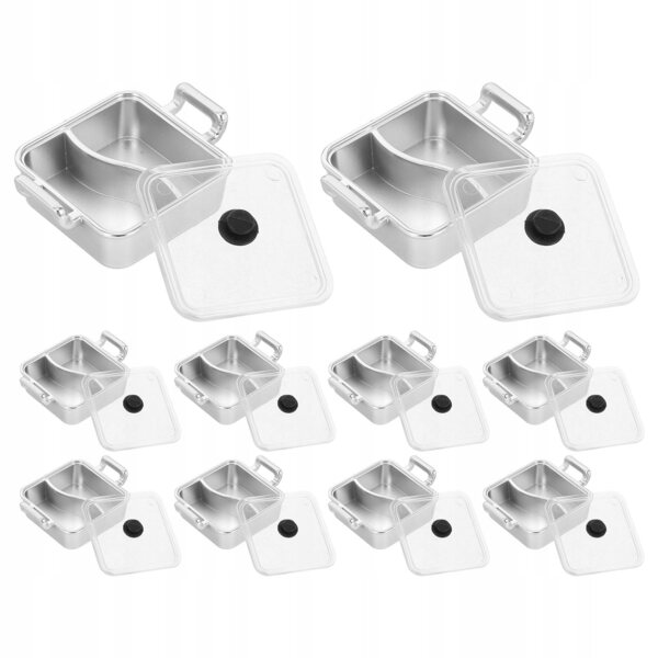 Lot de 10 mini casseroles argentées interactives pour jeux de cuisine pour enfants