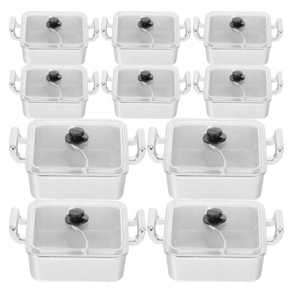 Lot de 10 mini casseroles argentées interactives pour jeux de cuisine pour enfants