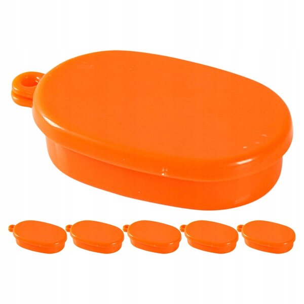 Set 6 Miniature Scatole Pranzo Arancioni Realistiche per Casa delle Bambole