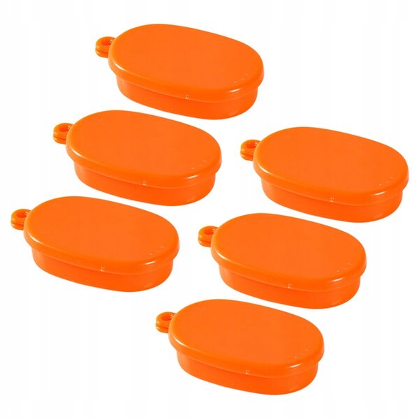 Set 6 Miniature Scatole Pranzo Arancioni Realistiche per Casa delle Bambole